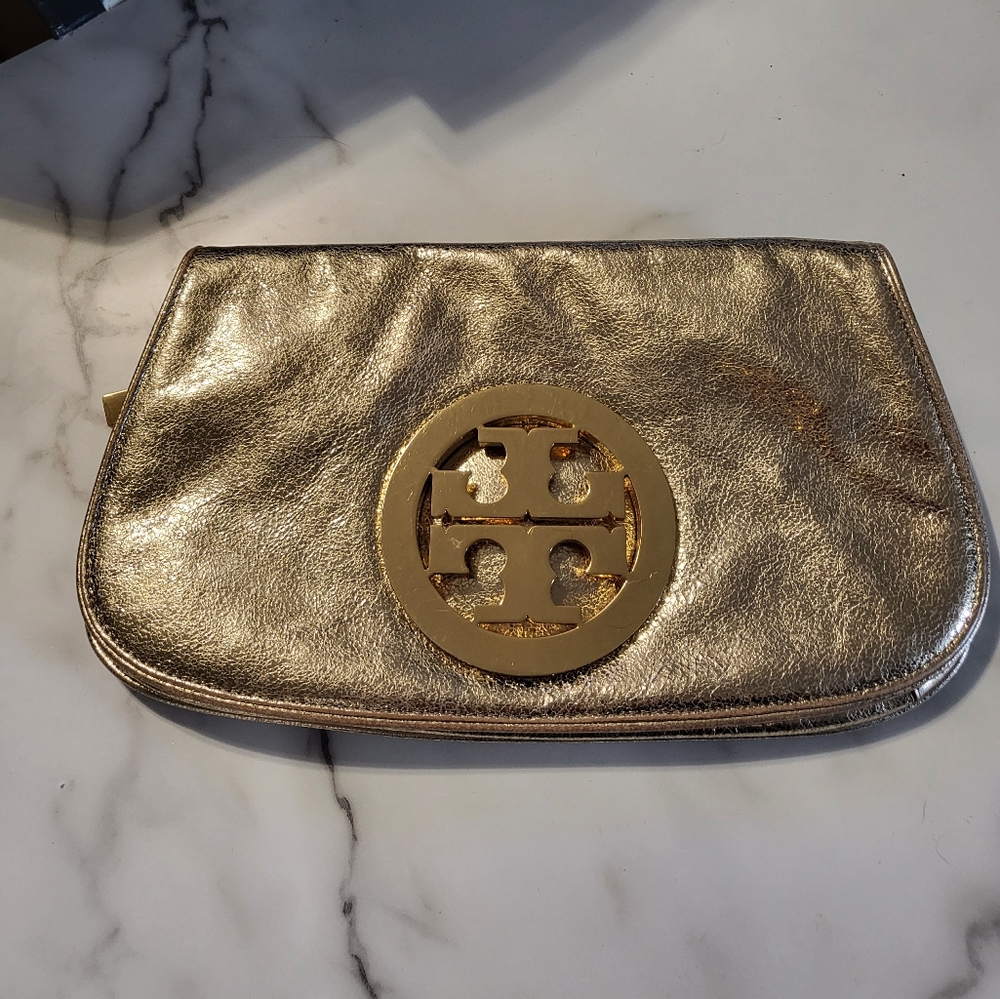 Tory Burch Authentic Gold Clutch Purse